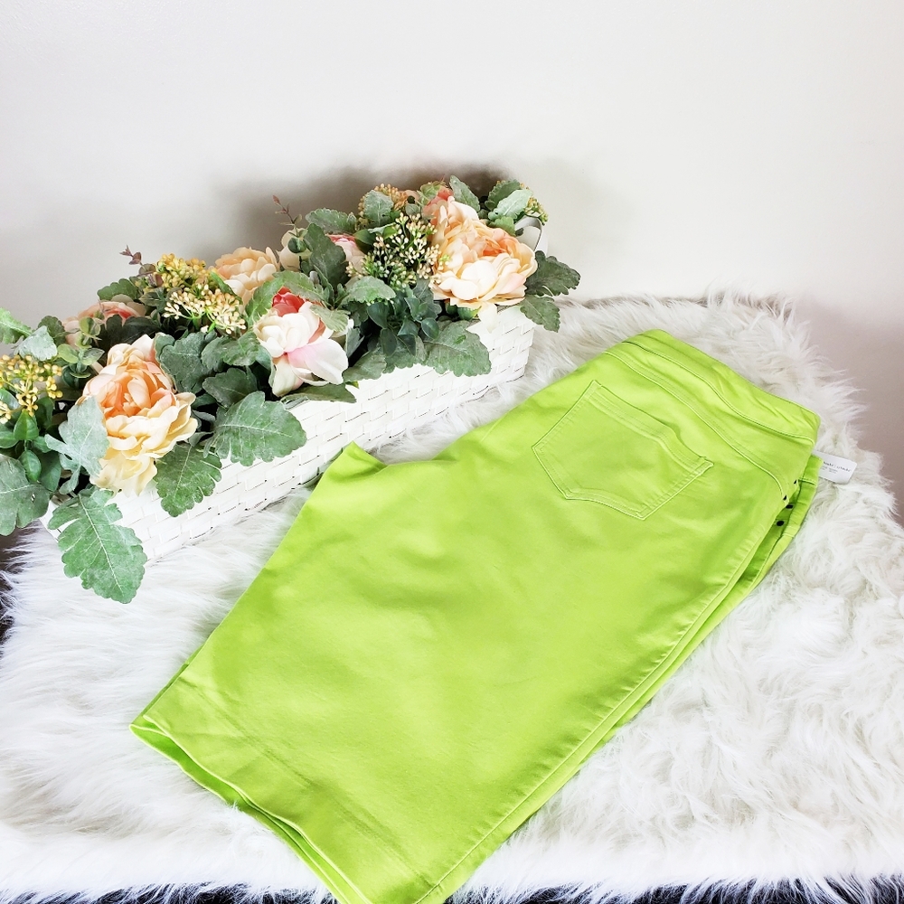 NWT CJ BANKS LIME GREEN SKIMMERS  SIZE 24W